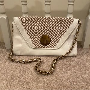 Elliott Lucca White Leather Shoulder Bag